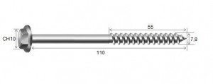 Parafuso Telha 5/16 x 110 CH10 RS7,8 Galvanizado Fogo - 10 peas